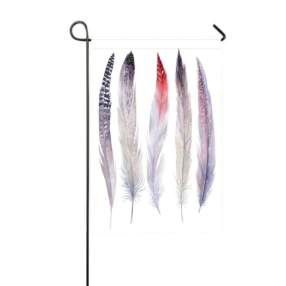 ABPHQTO N Watercolor Paintings Vibrant Feather Fly Bird Home Outdoor Garden Flag House Banner Size 12x18 Inch