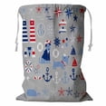 thumbnail image 1 of ABPHQTO Nautical Clip Art Storage Basket Laundry Bag with Drawstring 18x24 Inch, 1 of 3