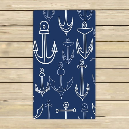 ABPHQTO Nautical Doodle Anchors Towels Beach Bath Pool Sprot Travel Hand Spa Towel 16x28 Inch