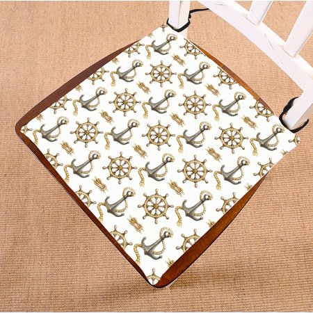 ABPHQTO Nautical Pattern Chair Pad Seat Cushion Chair Cushion Floor Cushion Two Sides Printing 16x16 Inch