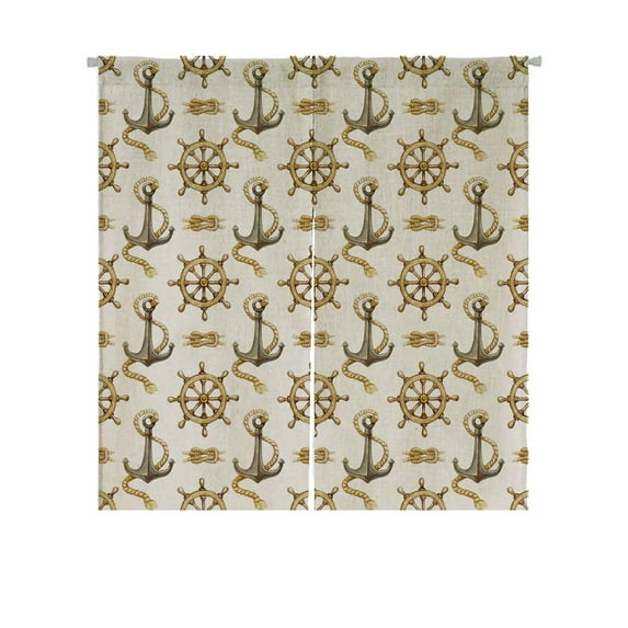 ABPHQTO Nautical Pattern Japanese Noren Curtain Doorway Door Window Treatment Curtains Cotton Linen Curtain 85x90 cm