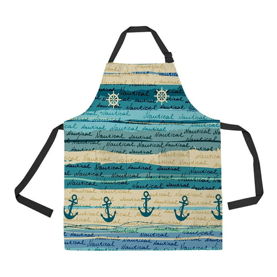 ABPHQTO Nautical Style Apron Home Kitchen Apron with Pockets
