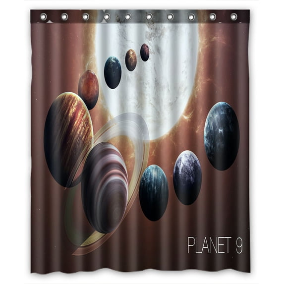 ABPHQTO Ninth Planet Solar System Opened New Gas Giant Waterproof Polyester Shower Curtain and Hooks For Home Decor 60x72 Inch