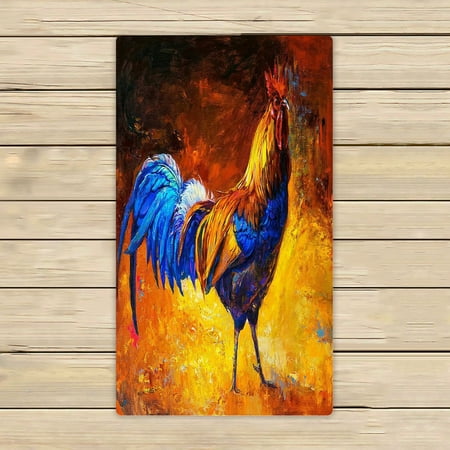 ABPHQTO Oil Colorful Rooster Modern Impressionism Towels Beach Bath Pool Sprot Travel Hand Spa Towel 16x28 Inch