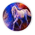 thumbnail image 1 of ABPHQTO Oil Painting White Running Horse Round Beach Blanket with Tassels Beach Throw Towel Yoga Mat Picnic Blanket, 1 of 1