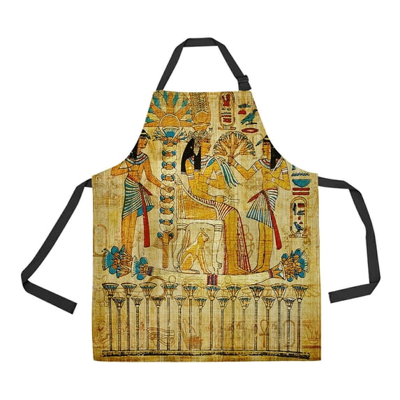 ABPHQTO Old Egyptian Papyrus Apron Home Kitchen Apron with Pockets