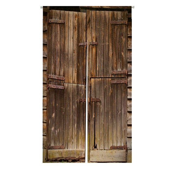 ABPHQTO Old Wooden Barn Door Japanese Noren Curtain Doorway Door Window Treatment Curtains Cotton Linen Curtain 85x150 cm