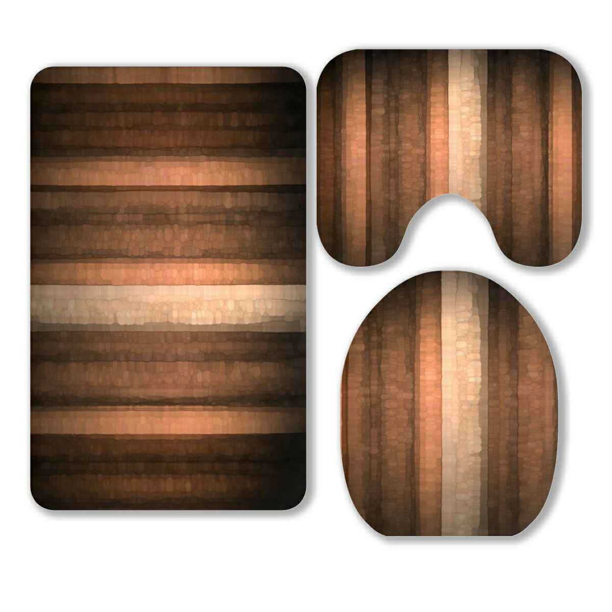 ABPHQTO Orange Copper And Pale Peach Abstract Cool Glass 3 Piece ...