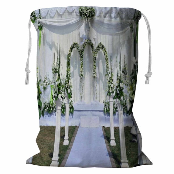 ABPHQTO Outdoor Wedding Ceremony Storage Basket Laundry Bag with Drawstring 24x32 Inch