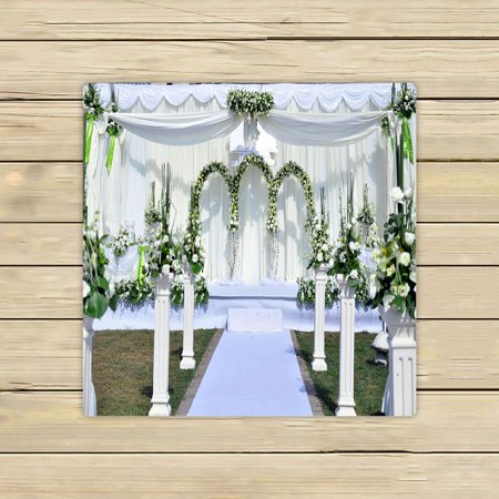 ABPHQTO Outdoor Wedding Ceremony Towels Beach Bath Pool Sprot Travel Hand Spa Towel 13x13 Inch