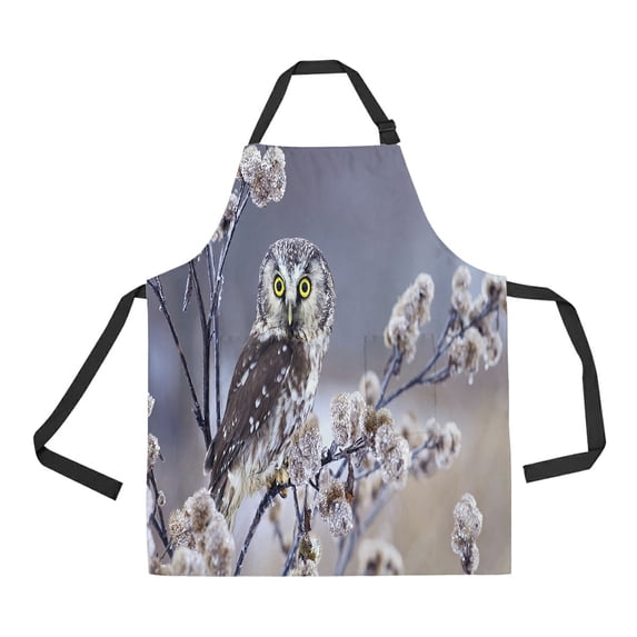 ABPHQTO Owl Apron Home Kitchen Apron with Pockets
