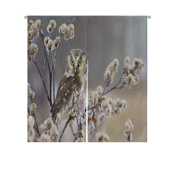 ABPHQTO Owl Japanese Noren Curtain Doorway Door Window Treatment Curtains Cotton Linen Curtain 85x90 cm