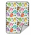 thumbnail image 1 of ABPHQTO Owl Leaves Fleece Blanket Fleece Back Throw Blanket 58x80 Inch, 1 of 1