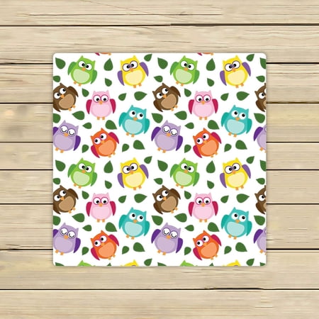ABPHQTO Owl Leaves Towels Beach Bath Pool Sprot Travel Hand Spa Towel 13x13 Inch