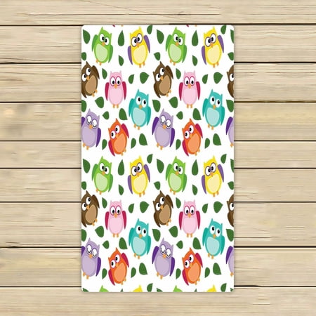 ABPHQTO Owl Leaves Towels Beach Bath Pool Sprot Travel Hand Spa Towel 16x28 Inch