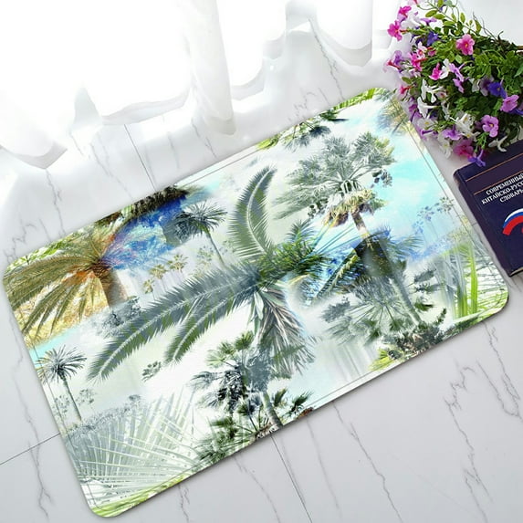 ABPHQTO Palm Trees Clip Art Floral Doormat Entrance Rug Area Rug Floor Mat Home Decor 30x18 Inch