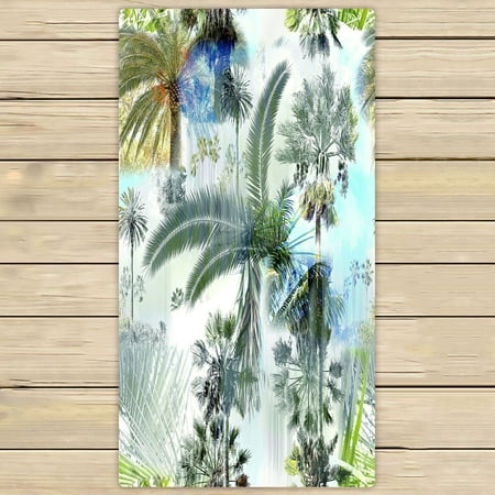 ABPHQTO Palm Trees Clip Art Floral Towels Beach Bath Pool Sprot Travel Hand Spa Towel 30x56 Inch