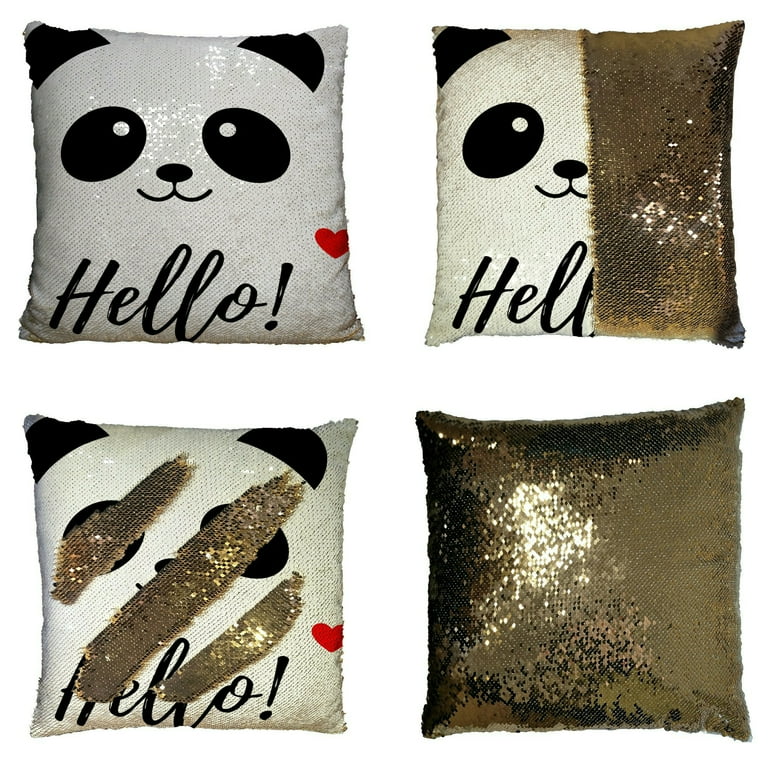 Panda sequin pillow best sale