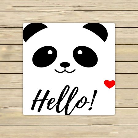 ABPHQTO Panda Animal Hello Icon Smiling Bear White Towels Beach Bath Pool Sprot Travel Hand Spa Towel 13x13 Inch