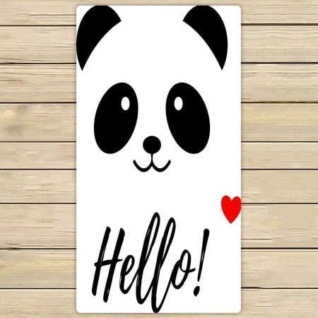 ABPHQTO Panda Animal Hello Icon Smiling Bear White Towels Beach Bath Pool Sprot Travel Hand Spa Towel 30x56 Inch