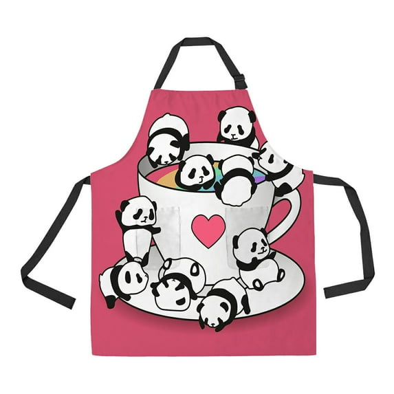 ABPHQTO Panda Bear Apron Home Kitchen Apron with Pockets
