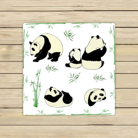 ABPHQTO Panda Towels Beach Bath Pool Sprot Travel Hand Spa Towel 13x13 Inch