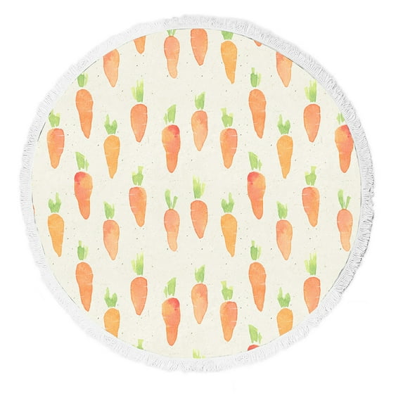 ABPHQTO Paper Texture Cute Carrot Beach Towel Beach Blanket with Tassels Beach Throw Towel Yoga Mat Picnic Blanket