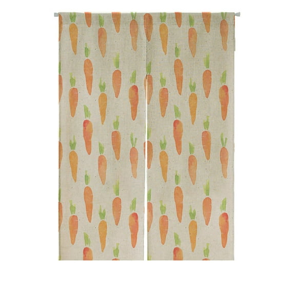 ABPHQTO Paper Texture Cute Carrot Japanese Noren Curtain Doorway Door Window Treatment Curtains Cotton Linen Curtain 85x120 cm