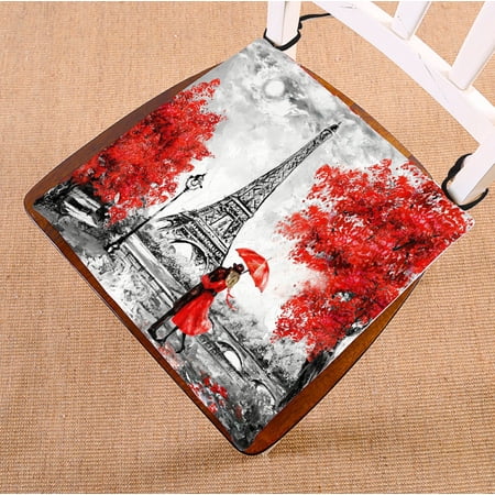 ABPHQTO Paris European City Landscape France Eiffel Tower Chair Pad Seat Cushion Chair Cushion Floor Cushion Two Sides Printing 16x16 Inch