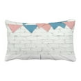 thumbnail image 1 of ABPHQTO Party Flags Hanging On White Brick Wall Pillow Case Pillow Cover Pillow Protector Two Sides For Couch Bed 20x30 Inch, 1 of 1