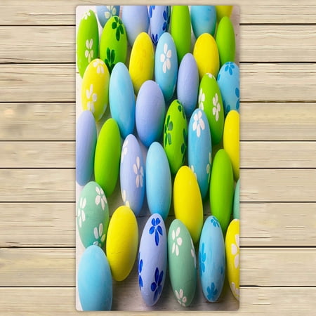 ABPHQTO Pastel Colored Easter Eggs Towels,Beach Bath Pool Sprot Travel Hand Spa Towel 30x56 Inch
