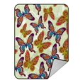 thumbnail image 1 of ABPHQTO Pattern Butterflies Yellow Fleece Blanket Fleece Back Throw Blanket 58x80 Inch, 1 of 1