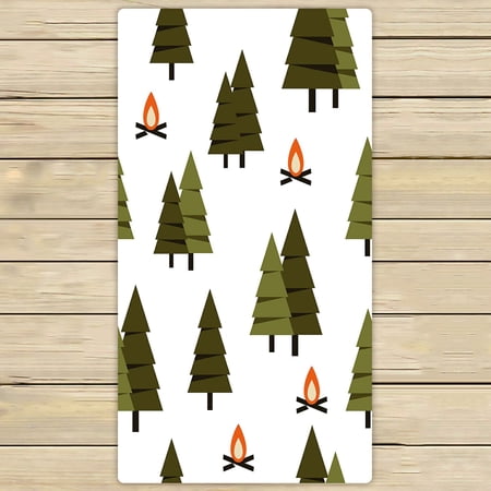 ABPHQTO Pattern Of Trees And Campfires Towels,Beach Bath Pool Sprot Travel Hand Spa Towel 30x56 Inch