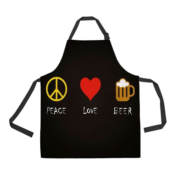 ABPHQTO Peace Love Apron Home Kitchen Apron with Pockets