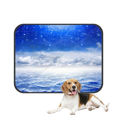 ABPHQTO Peaceful Blue Sky Bright Stars Heaven Pet Dog Cat Bed Pee Pads Mat Cushion Potty Dogsblankets Crate Bed Kennel 20x24 inch