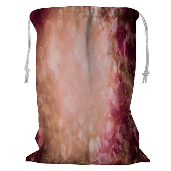 ABPHQTO Pink Blossom Storage Basket Laundry Bag with Drawstring 18x24 Inch