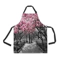 thumbnail image 1 of ABPHQTO Pink Blossoms Central Park Black White Landscape New York City Apron Home Kitchen Apron with Pockets, 1 of 1