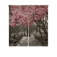 thumbnail image 1 of ABPHQTO Pink Blossoms Central Park Black White Landscape New York City Japanese Noren Curtain Doorway Door Window Treatment Curtains Cotton Linen Curtain 85x90 cm, 1 of 1