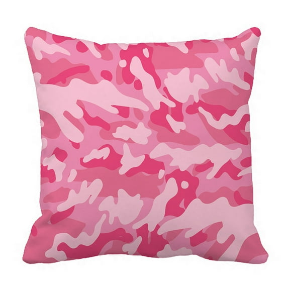 ABPHQTO Pink Camouflage Pattern Pillow Case Pillow Cover Pillow Protector Two Sides For Couch Bed 18x18 Inch