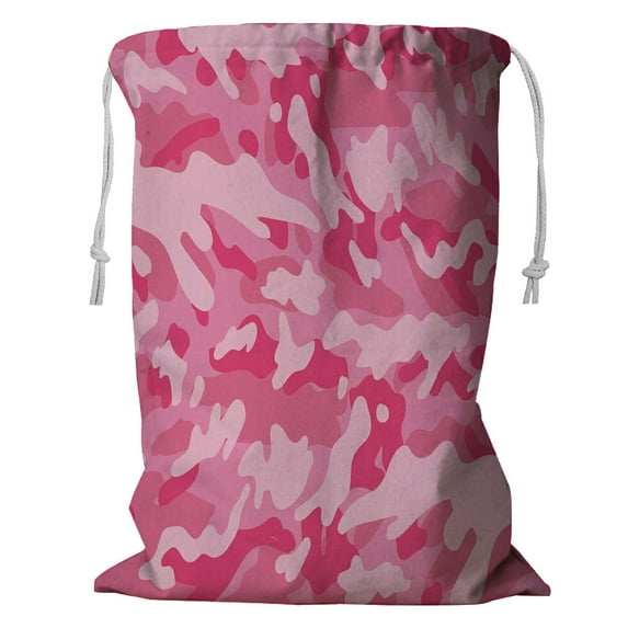 ABPHQTO Pink Camouflage Pattern Storage Basket Laundry Bag with Drawstring 24x32 Inch