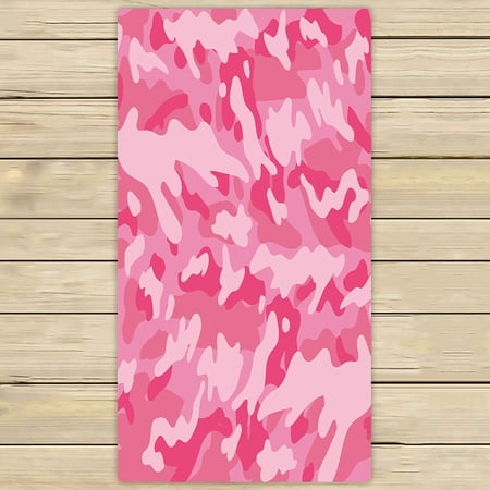 ABPHQTO Pink Camouflage Pattern Towels,Beach Bath Pool Sprot Travel Hand Spa Towel 30x56 Inch