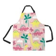 thumbnail image 1 of ABPHQTO Pink Dinosaur Apron Home Kitchen Apron with Pockets, 1 of 1