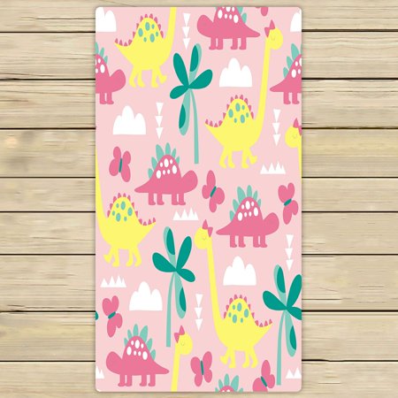 ABPHQTO Pink Dinosaur Towels,Beach Bath Pool Sprot Travel Hand Spa Towel 30x56 Inch