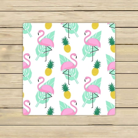 ABPHQTO Pink Flamingos Pineapples Green Palm Leaves Towels Beach Bath Pool Sprot Travel Hand Spa Towel 13x13 Inch