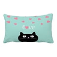 thumbnail image 1 of ABPHQTO Pink Hearts Cute Cartoon Cat Pillow Case Pillow Cover Pillow Protector Two Sides For Couch Bed 20x30 Inch, 1 of 1