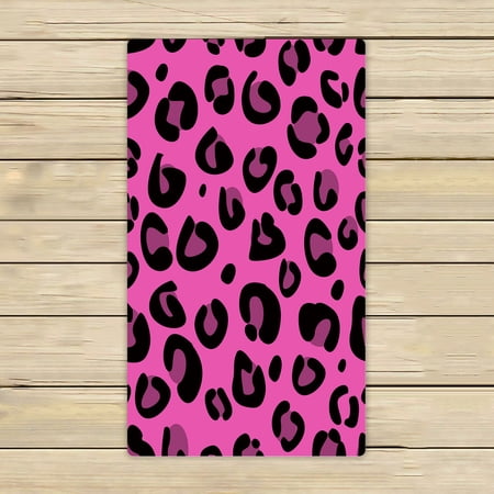 ABPHQTO Pink Leopard Texture Pattern Towels,Beach Bath Pool Sprot Travel Hand Spa Towel 16x28 Inch