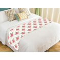 thumbnail image 1 of ABPHQTO Pink Roses Curly White Retro Bed Runner Bedding Scarf Bed Decoration 20x95 inch, 1 of 1
