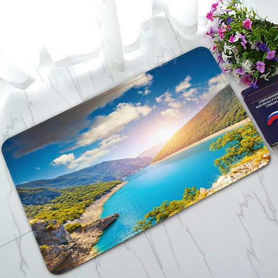 ABPHQTO Piva Canyon Reservoir National Park Europe Beauty World Doormat Entrance Rug Area Rug Floor Mat Home Decor 30x18 Inch