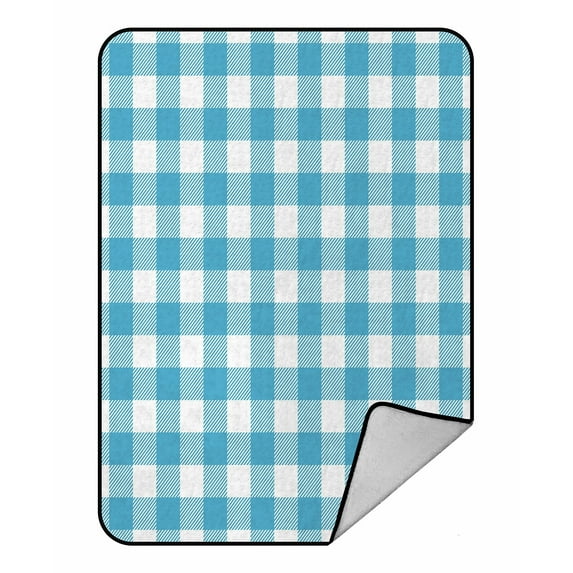 ABPHQTO Plaid Kitchen Fleece Blanket Fleece Back Throw Blanket 58x80 inch