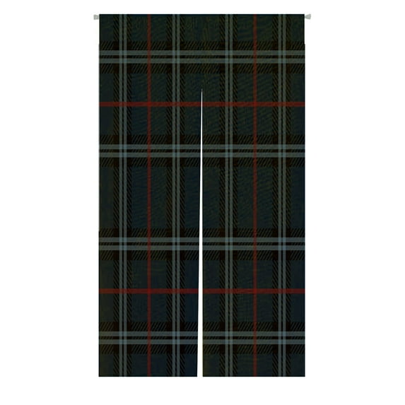 ABPHQTO Plaid Lumberjack Buffalo Japanese Noren Curtain Doorway Door Window Treatment Curtains Cotton Linen Curtain 85x150 cm
